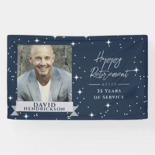 Elegantes blaues Ruhestandsfeier-Banner Banner