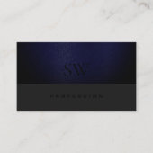 Elegantes blaues Schlangenmuster Dunkelgrau mit Mo Visitenkarte (Vorderseite)