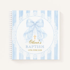 Elegantes blaues Schleifen-Lace Boy Notizblock