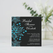 Elegantes blaues Schneeflocke-Winter-Brautparty Einladung (Stehend Vorderseite)