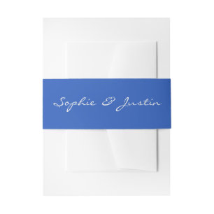 Elegantes blaues Schrift Hochzeitsset Einladungsbanderole