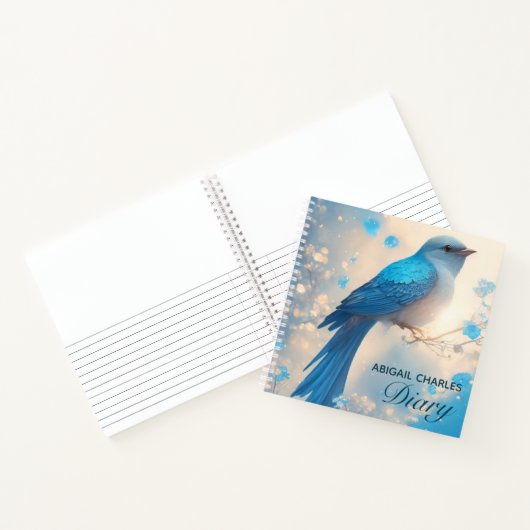 Elegantes blaues Sparrow-Tagebuch Notizblock (Innenseite)