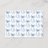 Elegantes, blaues Tüpfelchen des Knotens - Brautpa Begleitkarte (Rückseite)