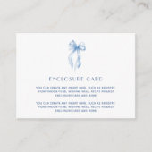 Elegantes, blaues Tüpfelchen des Knotens - Brautpa Begleitkarte (Vorderseite)