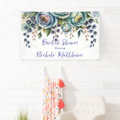 Elegantes blaues türkisfarbenes Brautparty Banner (Insitu)