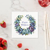 Elegantes blaues türkisfarbenes Brautparty Serviette (Beispiel)