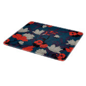 Elegantes blaues u. rotes Blumenmuster Schneidebrett (Ecke)