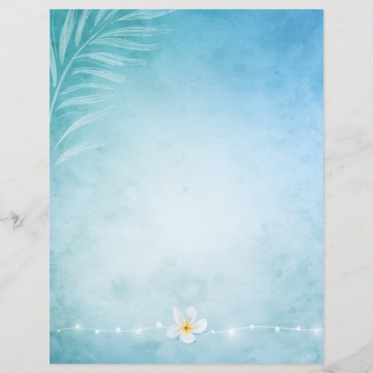 Elegantes blaues und Aquamarines Strandgeschoss (Rückseite)