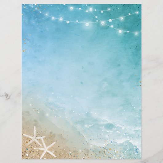 Elegantes blaues und Aquamarines Strandgeschoss (Vorderseite)