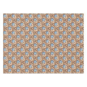 Elegantes blaues und beiges Blumendesign Tischdecke (Vorderseite (Horizontal))