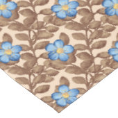 Elegantes blaues und beiges Blumendesign Tischdecke (Schrägansicht)