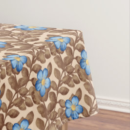 Elegantes blaues und beiges Blumendesign Tischdecke