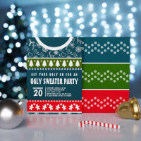 Elegantes, blaues und grünes Ugly Sweater Xmas Par