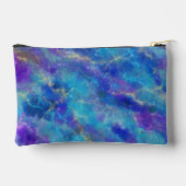 Elegantes blaues und Lila Marmormuster Zubehörtasche (Rückseite)