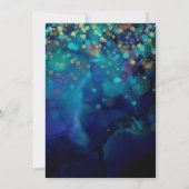 Elegantes blaues und Lila Pfauensaft 16 Einladung (Rückseite)