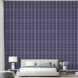 Elegantes blaues und violettes geometrisches Flies Tapete