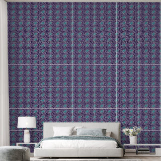 Elegantes blaues und violettes geometrisches Flies Tapete