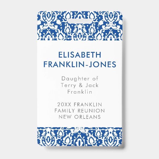 Elegantes blaues und weißes ausweis (Vorderseite)