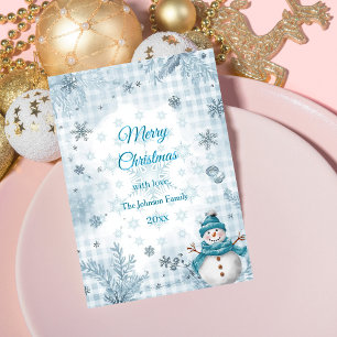 Elegantes Blaues und Weißes Frostiges Weihnachten