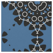 Elegantes blaues und weißes orientalisches Spitzen Stoff (Nahaufnahme)