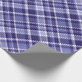 Elegantes blaues und weißes schottisches Tartan-Mu Geschenkpapier (Ecke)