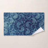 Elegantes Blaues Vintag Damask Muster Badhandtuch Set (Handtuch)