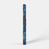 Elegantes Blaues Vintag Damask Muster Samsung Galaxy Hülle (Rechte Seite)