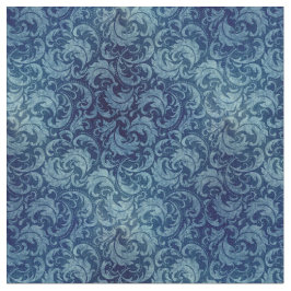 Elegantes Blaues Vintag Damask Muster Stoff