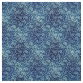 Elegantes Blaues Vintag Damask Muster Stoff (Muster)