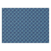 Elegantes Blaues Vintag Damask Muster Tischdecke (Vorderseite (Horizontal))