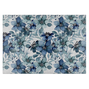 Elegantes blaues Vintage-Chintz-Muster Schneidebrett