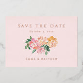 Elegantes blaues Wasser Botanisch Save the Date Folieneinladung (Vorderseite)