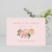 Elegantes blaues Wasser Botanisch Save the Date Folieneinladung (Stehend vorne)