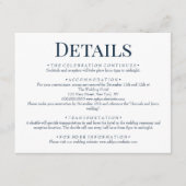 Elegantes blaues Wasser für Hochzeiten Details Begleitkarte (Vorderseite)