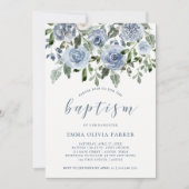 Elegantes blaues Wasser| Taufe Einladung (Vorderseite)