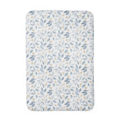 Elegantes blaues Wasserfarben-Botanikmuster Badematte (Vorderseite Vertikal)