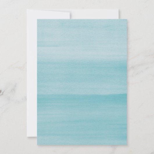 Elegantes blaues Wasserfarbenfest - Foto des Leben Einladung (Rückseite)