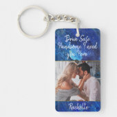 Elegantes blaues Wasserfarblaufwerk - Sicheres ben Schlüsselanhänger (Vorderseite)