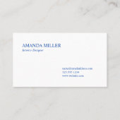 Elegantes blaues Watercolor-Lüfterformmuster-Monog Visitenkarte (Rückseite)