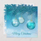 Elegantes blaues Weihnachten verziert Einladung (Vorne/Hinten)