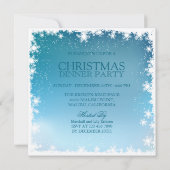 Elegantes blaues Weihnachten verziert Einladung (Rückseite)