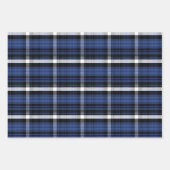 Elegantes blaues Weihnachtsflanell kariertes Muste Geschenkpapier Set (Vorderseite 2)