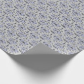 Elegantes Blaues Weihnachtsmuster Geschenkpapier (Ecke)