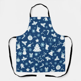 Elegantes Blaues Weihnachtsmuster Schürze