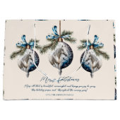 Elegantes blaues Weihnachtsweißpferd Große Geschenktüte (Vorderseite)