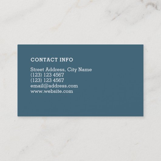 Elegantes blaues Weiß des minimalen Duotones Visitenkarte (Rückseite)