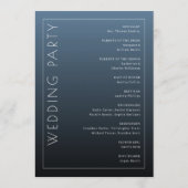 Elegantes blaues Zeremonieprogramm Programm (Rückseite)