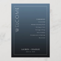 Elegantes blaues Zeremonieprogramm