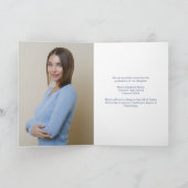 Elegantes blaugelbes blühendes Abschluss Foto Ankündigung (Innenseite)