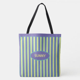 Elegantes Blaugrün und Gelb gestreift Tasche